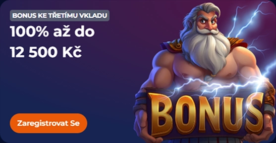 Nine Casino bonus ke třetímu vkladu 100% až do 12 500 Kč