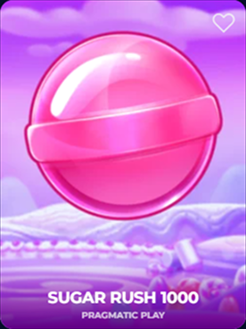 Sugar Rush 1000 slot hra s růžovou lízátkem a barevným pozadím